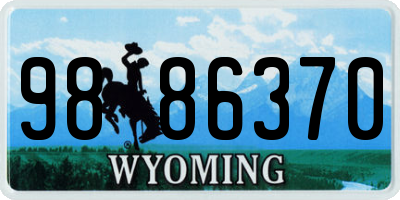 WY license plate 9886370