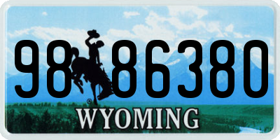 WY license plate 9886380