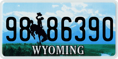 WY license plate 9886390