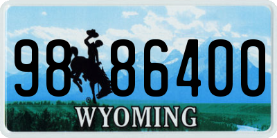 WY license plate 9886400