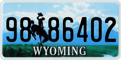 WY license plate 9886402