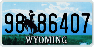 WY license plate 9886407