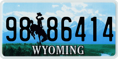 WY license plate 9886414