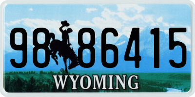 WY license plate 9886415