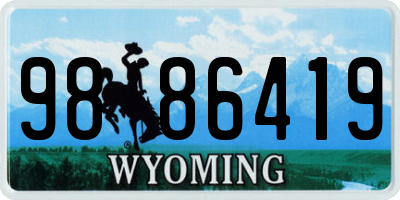 WY license plate 9886419