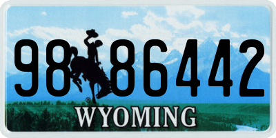 WY license plate 9886442