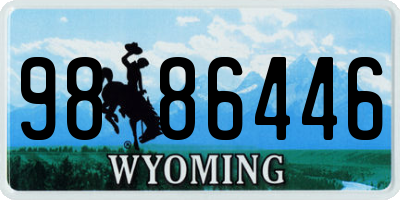 WY license plate 9886446