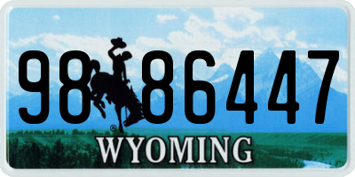 WY license plate 9886447