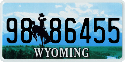 WY license plate 9886455