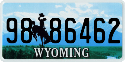 WY license plate 9886462