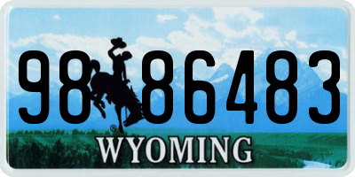 WY license plate 9886483