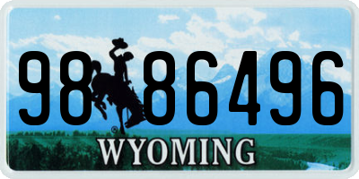 WY license plate 9886496
