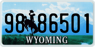 WY license plate 9886501