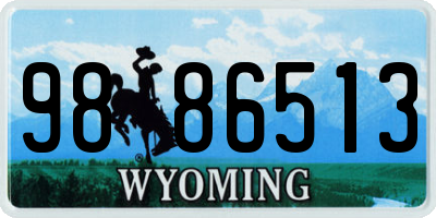 WY license plate 9886513