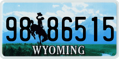 WY license plate 9886515