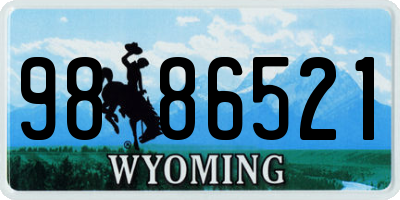 WY license plate 9886521