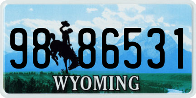 WY license plate 9886531