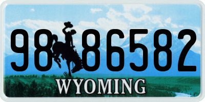 WY license plate 9886582