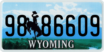 WY license plate 9886609