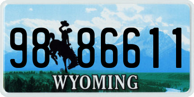 WY license plate 9886611