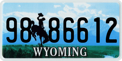 WY license plate 9886612