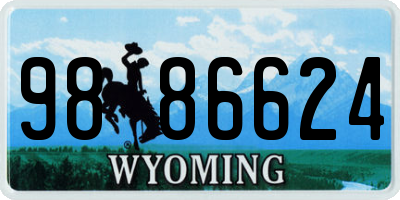WY license plate 9886624