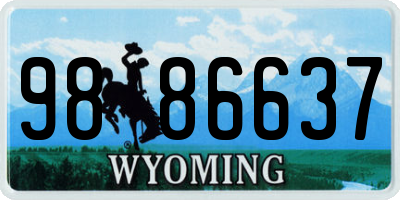 WY license plate 9886637