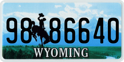 WY license plate 9886640