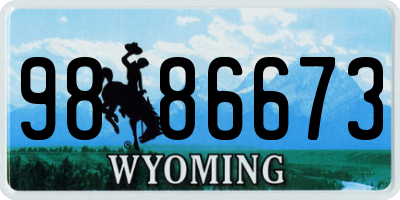 WY license plate 9886673