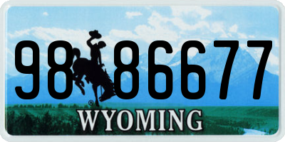 WY license plate 9886677