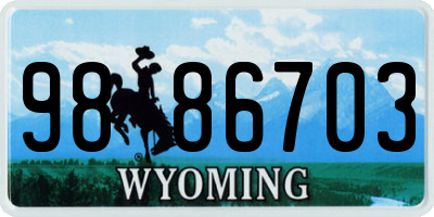 WY license plate 9886703