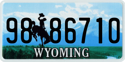 WY license plate 9886710