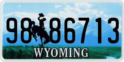 WY license plate 9886713
