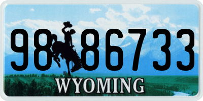 WY license plate 9886733