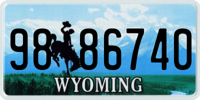 WY license plate 9886740