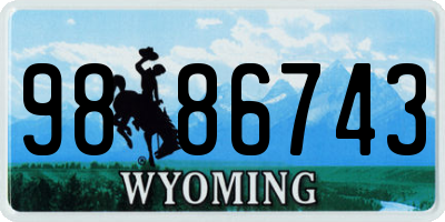 WY license plate 9886743