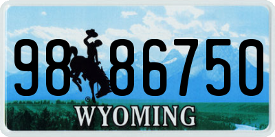 WY license plate 9886750