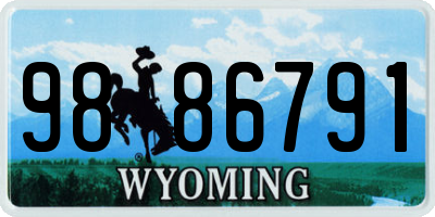 WY license plate 9886791