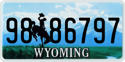 WY license plate 9886797