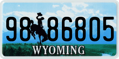 WY license plate 9886805