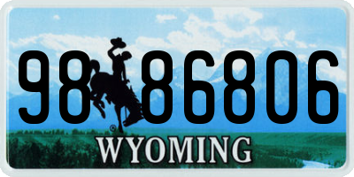 WY license plate 9886806