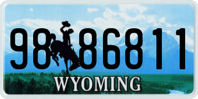 WY license plate 9886811
