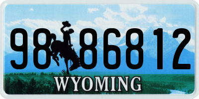 WY license plate 9886812