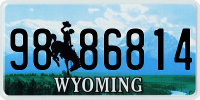 WY license plate 9886814