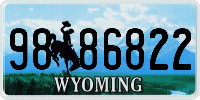 WY license plate 9886822