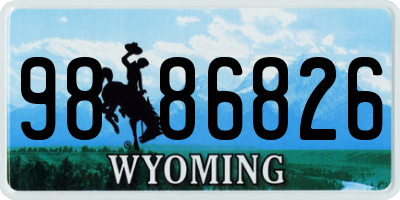 WY license plate 9886826
