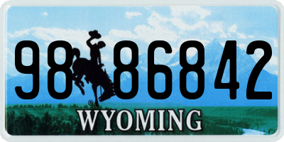 WY license plate 9886842