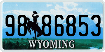 WY license plate 9886853