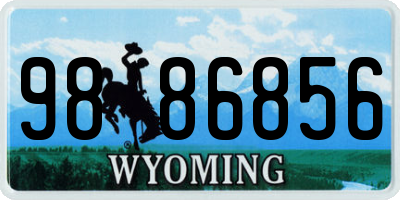 WY license plate 9886856