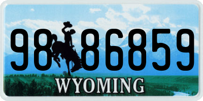 WY license plate 9886859